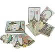Cavallini Paris Holiday Gift Set: 12 glitter postcards and 36 die cut gift tags