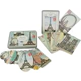 Cavallini Paris Holiday Gift Set: 12 glitter postcards and 36 die cut gift tags