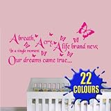 A breath, a cry, a life - Wall Decal Sticker Quote Baby Nursery (Large) by Wondrous Wall Art