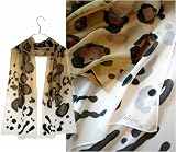 ULRIKE Oblong Chiffon Silk Scarf - Variation on the style of the classic leopard.