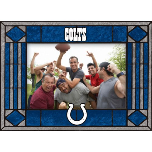 Indianapolis Colts Art Glass Horizontal Frame