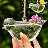 【ノーブランド品】壁掛け用 フラワーベース 植物 花 装飾 花瓶 ボトル ぶら下げ クリア ガラス 壁 鳥 型水耕栽培 植物栽培容器　 植物栽培花瓶　プレゼント 雑貨 飾り 結婚式 容器