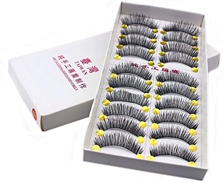 10 Pairs of Professional Makeup Hand-Made Party False Eyelashes Long Thick Black Eye Lashes