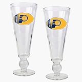 Indiana Pacers 2 Piece Pilsner Glass Set with Basketball on Stem