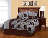 8 Piece Queen Zinnia Jacquard Bedding Comforter Set