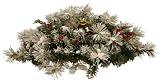 Good Tidings 4245978 Tiger Pine Christmas Centerpiece 24 Inches in Diameter with Pine Cones, Red Berries and Flocking