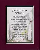 For My Nana with Love Touching 8x10 Poem, Double-matted in Burgundy Over Dark Green and Enhanced with Watercolor Graphics.