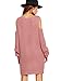 ROMWE Women's Casual Long Sleeve Cold Shoulder Ripped Sweater Dress