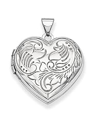 Gold and Watches 14k White Gold Domed Heart Locket