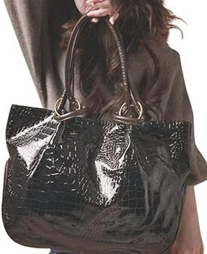 Women's Croco Faux Leather Tote Handbag Satchel, Large Shoulder Hobo Bag Purse, Gift Idea