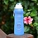 Collapsible Water Bottles BPA Free - Foldable Filter Sports Hydrated Cup - for Cycling,Camping,Hiking,Travel - Durable,Reusable with Leak-proof Lid - 20 Oz(Blue)