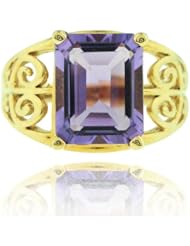 10k Yellow Gold Purple Amethyst Gemstone Antique Filigree Ring, Birthstone of February