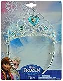 Disney Frozen Tiara Crown - Silver with Blue Elsa and Anna Heart Jewel