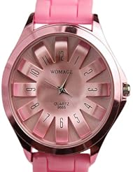 Unisex Silicone Quartz Watch Geneva Wrist Watch Pink