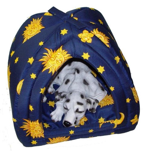 dog/cat igloo/bed 18'' in blue sun/moon/star #2094L
