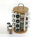 Lipper International 8816 Bamboo and Stainless Steel Spice Rack With Spice Canisters