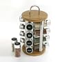Lipper International 8816 Bamboo and Stainless Steel Spice Rack With Spice Canisters