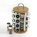 Lipper International 8816 Bamboo and Stainless Steel Spice Rack With Spice Canisters