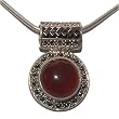 Sterling Silver Pendants for Women Carnelian Jewelry 1.25 inches