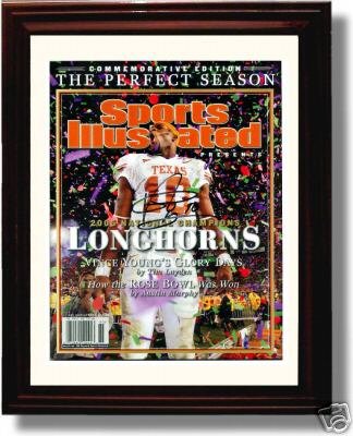 Framed Texas Longhorns Football Sports Illustrated Autograph Print – Vince Young