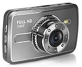 TA-Creative 広角 170°300万画素 フルHD 1080P 2.7インチ 液晶搭載 セキュリティ ドライブレコーダー 常時録画 Gセンサー 駐車モード ナイトビジョン TA-008C (シルバー)