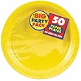 AMSCAN Big Party Pack Paper Luncheon Plates 7-Inch, 50/Pkg, Sunshine Yellow