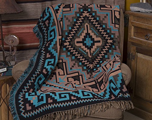 Southwestern Accent Throw 50x60 -Navajo Turquoise
