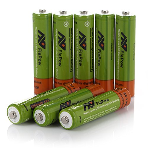 FlePowTM 8pack AAA Battery 1.2V Ni-MH High Capacity 1000mAh Pre-charged Low Self-discharge Rechargeable Batteries