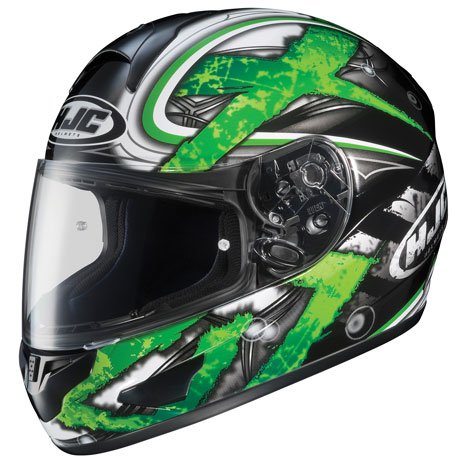 HJC CL-15 Shock Full Face Motorcycle Helmet MC-4 Green Small S 914-942