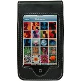 Premium Black Leather Case With Belt Clip for iPod Touch 3G 3rd Generation