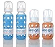 Lifefactory BPA-Free Glass Baby Bottles w/ Silicone Sleeve-4 pack (9 oz.+4oz. Sky & Orange) Lifefactory BPA-Free Glass Baby Bottles w/ Silicone Sleeve-4 pack (9 oz.+4oz. Sky & Orange)