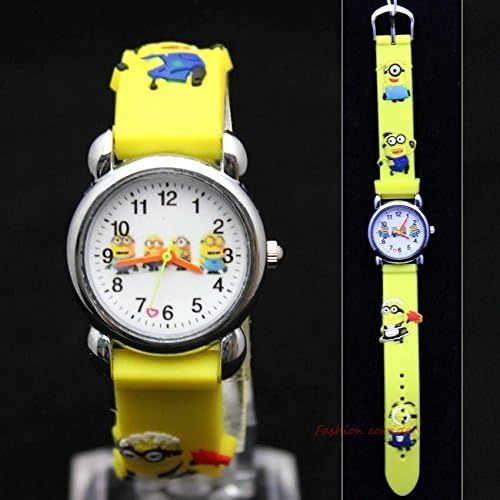 OnceAll 3D Yellow Despicable Me 2 Boys Girls Kids Silicone Watch Teach Time Learner Children Christmas Birthday Gift