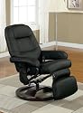 Swivel Massage Recliner Chair with 8 Vibrating Motors in Black Faux Leather F70057