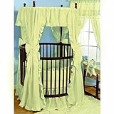 Baby Doll Bedding Carnation Eyelet Round Crib Bedding Set, Ecru