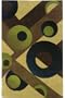 Plates Area Area Rug, 5-footx8-foot, GREEN BEIGE
