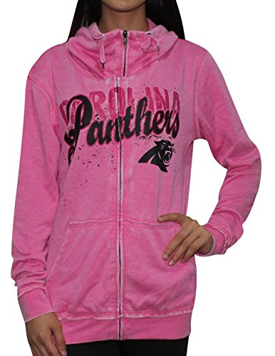 Womens CAROLINA PANTHERS Athletic Zip-Up Jacket (Vintage Look) M Pink
