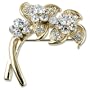 Vintage Golden Crystal Flowering Branch Brooch Gifts