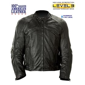 Xelement Dual Transforming Leather and Mesh Naked American Leather Motorcycle Jacket with 3 Way Lining