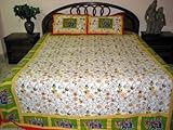Cotton Bedspreads Bedding Set King Throw 3pc Floral Printed