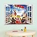 Fange DIY Removable Lego LEGO Games 3D Windows Art Mural Vinyl Waterproof Wall Stickers Kids Room Decor Nursery Decal Sticker Wallpaper 27.5''x19.6''