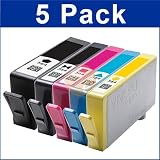Remanufactured HP 564 5-pack Set (CB316, CB317, CB318, CB319, CB320) Black/Photo Black/Cyan/Magenta/Yellow Printer Ink Cartridge 5 Pack for HP PhotoSmart Printers B8550 B8553 B8558 C5380 C6324 C6340 C6350 C6375 C6380 C6383 C6388 D5460 D7560