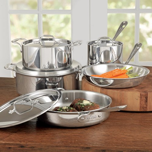 All Clad Stainless Steel 9-Piece Cookware Set product image