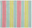 Durable Flat Weave 100% Cotton Colorful Pink and Green Striped Tablecloth 60x60 Inches