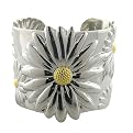 Sterling Silver Sunflower Cuff Bracelet