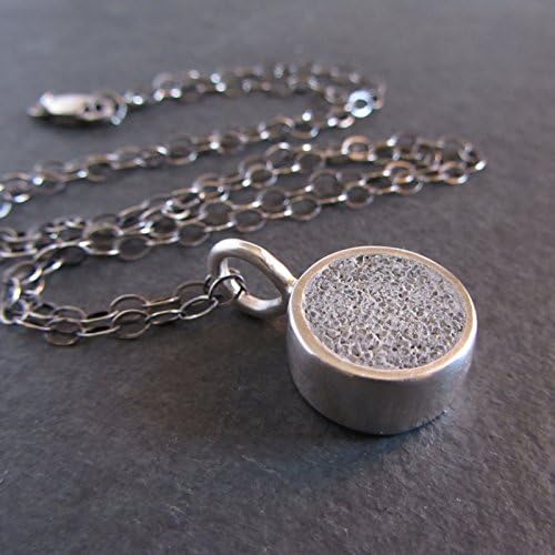 Sterling silver and concrete mini circle pendant