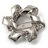Twirl Crystal Scarf Pin/ Brooch (Silver Tone)