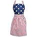 DII, Cotton Vintage American Flag Apronwith Extra Long Ties, 31x28