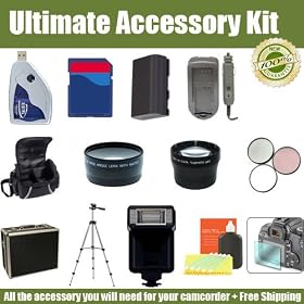 HUGE ACCESSORY KIT FOR CANON EOS REBEL T1I(500D) SLR DIGITAL CAMERA THE KIT INCLUDES... 