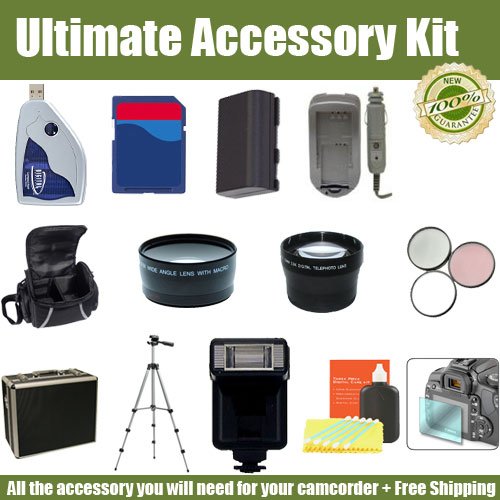 HUGE ACCESSORY KIT FOR CANON EOS 7D DIGITAL SLR CAMERA THE KIT INCLUDES LENSES, FILTERS, FLASH, BATTERY, TRIPOD, 2 CARRYING CASES, 4GB COMPACT FLASH CARD AND MUCH MORE THESE LENSES WILL FIT ONTO THE FOLLOWING CANON LENSES 28-135MM, 15-85MM, 18-200MM++ FREE SHIPPING!!!
