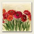 AbsorbaStone Coaster set~ Tickled Pink Flowers ~4 Tile Drink Coasters ~ code 793